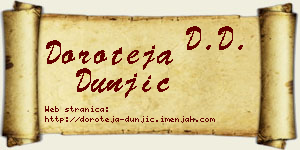 Doroteja Dunjić vizit kartica